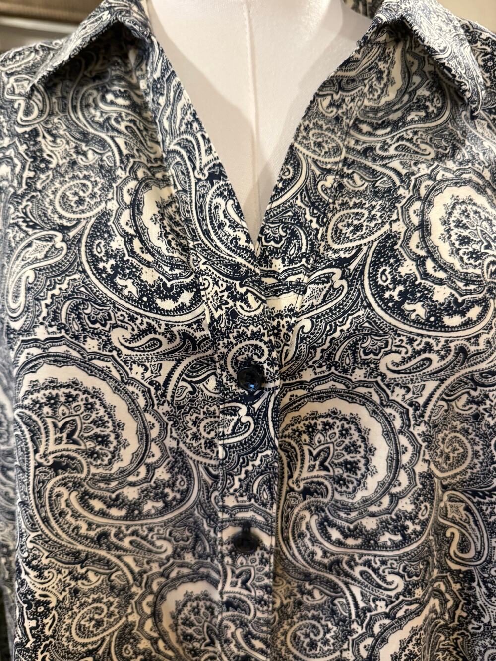 Foxcroft for Appleseeds Wrinkle Free 22W Women's shaped Button Blouse Paisley